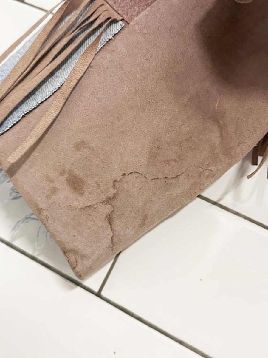 vintage 70s suede + denim detail western fringe jacket | made in Canada - good market thrift store