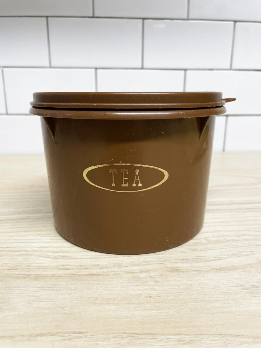 vintage 70s tupperware 263 harvest brown tea canister - good market thrift store