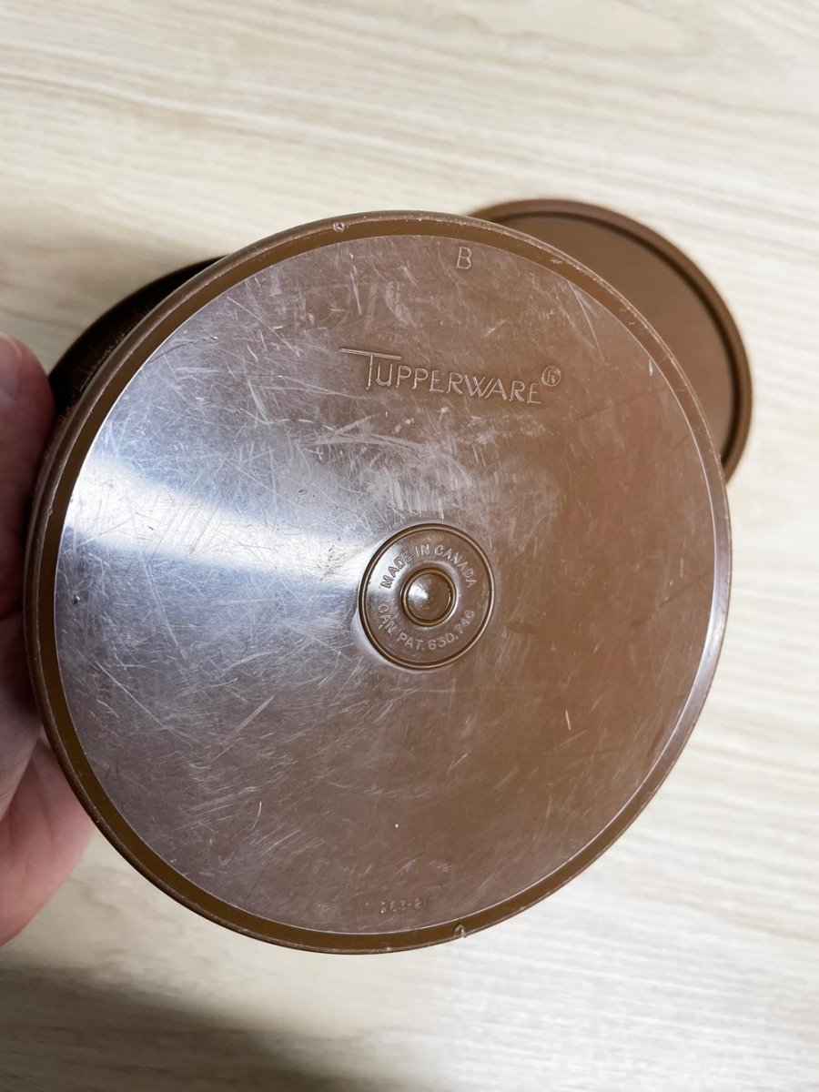 vintage 70s tupperware 263 harvest brown tea canister - good market thrift store
