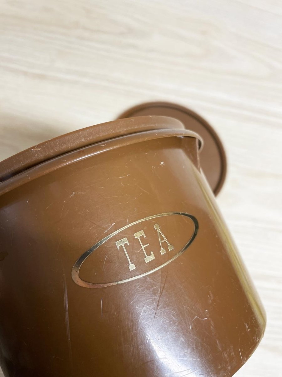 vintage 70s tupperware 263 harvest brown tea canister - good market thrift store
