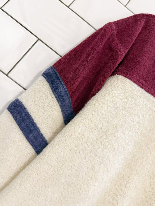 vintage 70s ward velour terry colour block varsity sweatshirt | made in USA - good market thrift store