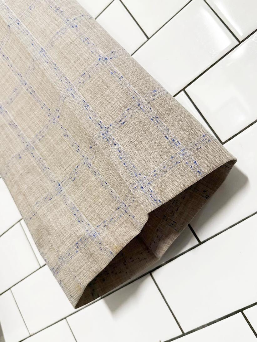 vintage 70s windowpane check shell button flare leg trousers - good market thrift store