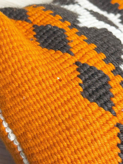 vintage 70s woven bilum shoulder bag with crochet strap | clix zipper - good market thrift store