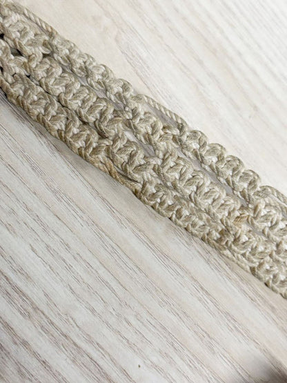 vintage 70s woven bilum shoulder bag with crochet strap | clix zipper - good market thrift store