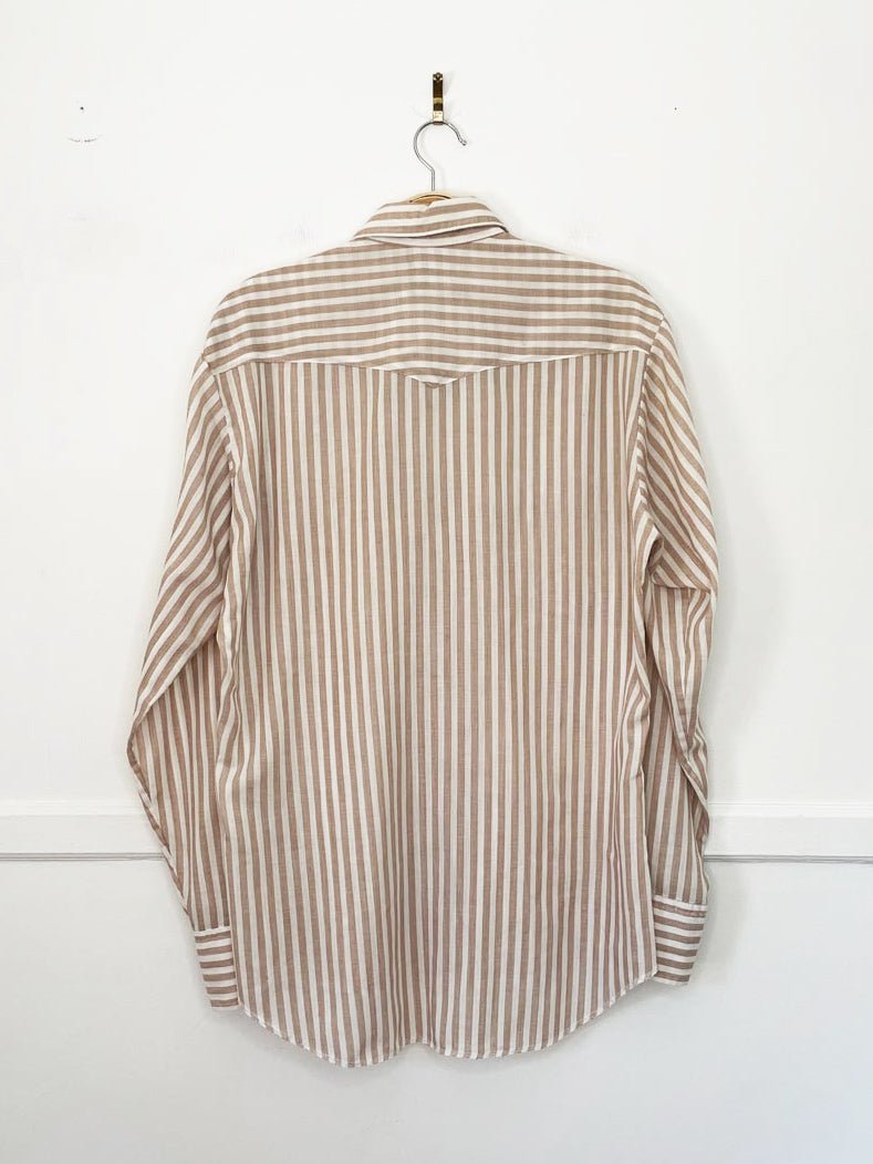 vintage 70s wrangler striped lightweight snap button western shirt | made in USA - good market thrift store