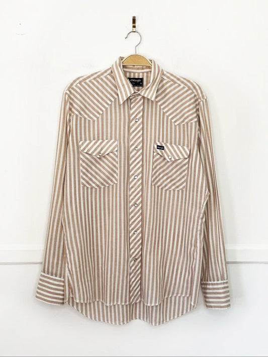 vintage 70s wrangler striped lightweight snap button western shirt | made in USA - good market thrift store