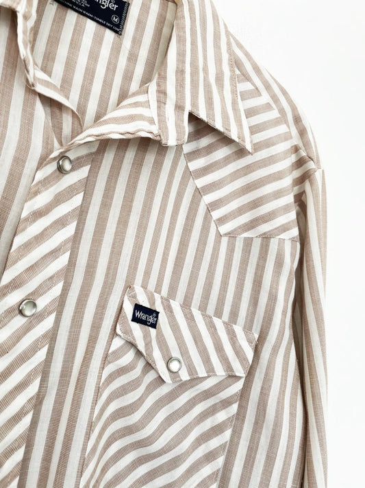 vintage 70s wrangler striped lightweight snap button western shirt | made in USA - good market thrift store