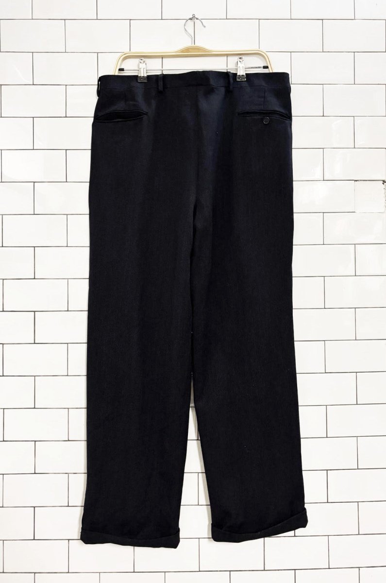 vintage 80s 100% wool pleated trousers - good market thrift store