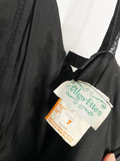 vintage 80s algo - ettes velvet fit and flare midi dress | rhinestone trim - good market thrift store