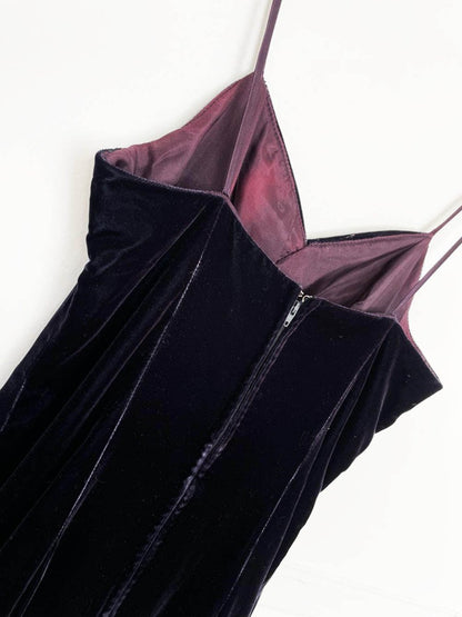 vintage 80s algo velvet ruched wrap mini dress | pearl broach - good market thrift store