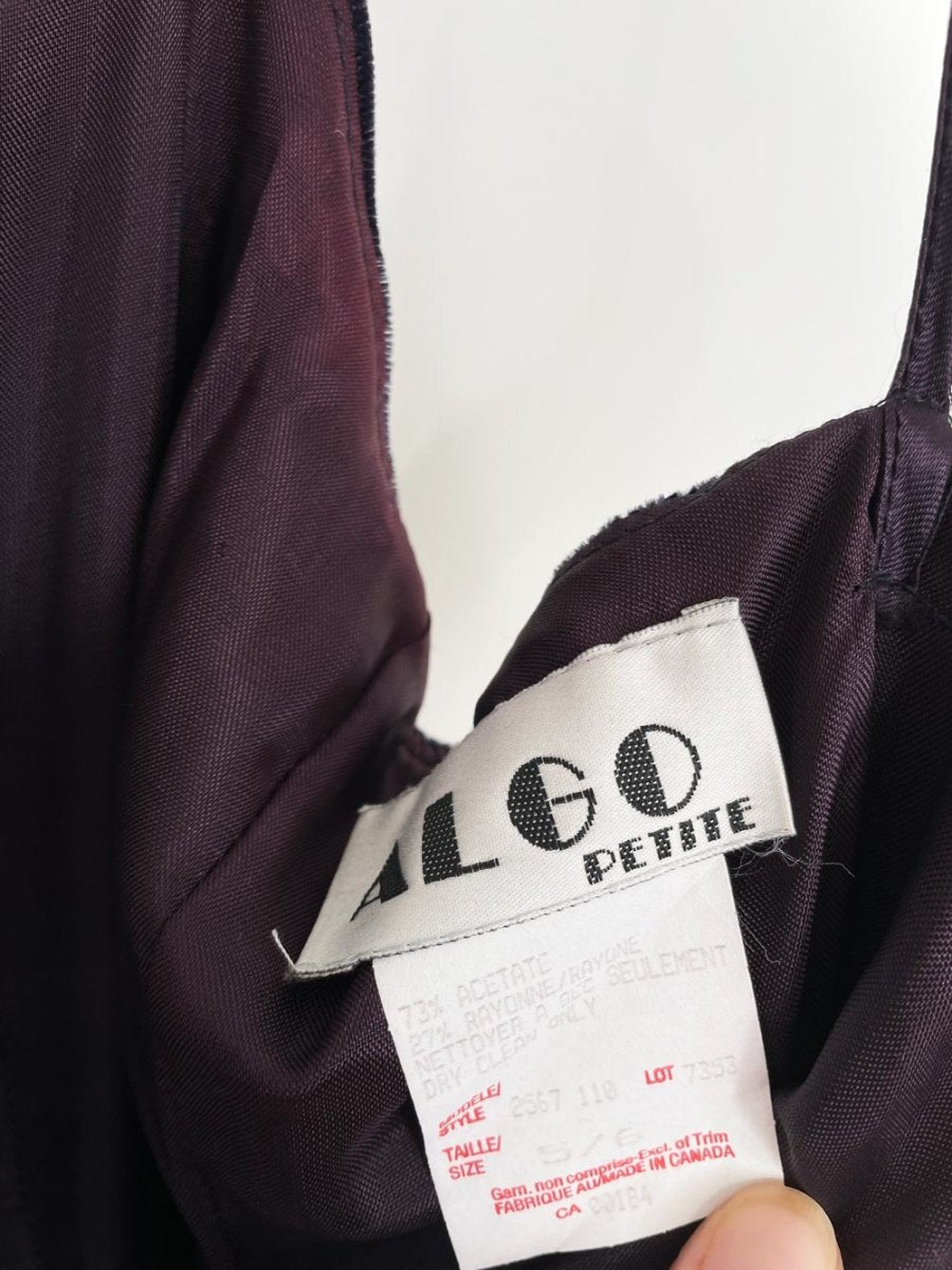 vintage 80s algo velvet ruched wrap mini dress | pearl broach - good market thrift store