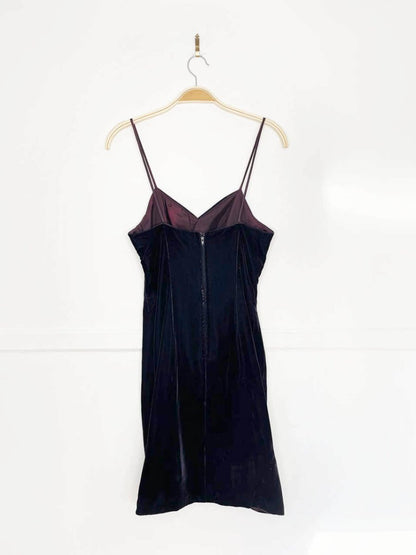 vintage 80s algo velvet ruched wrap mini dress | pearl broach - good market thrift store