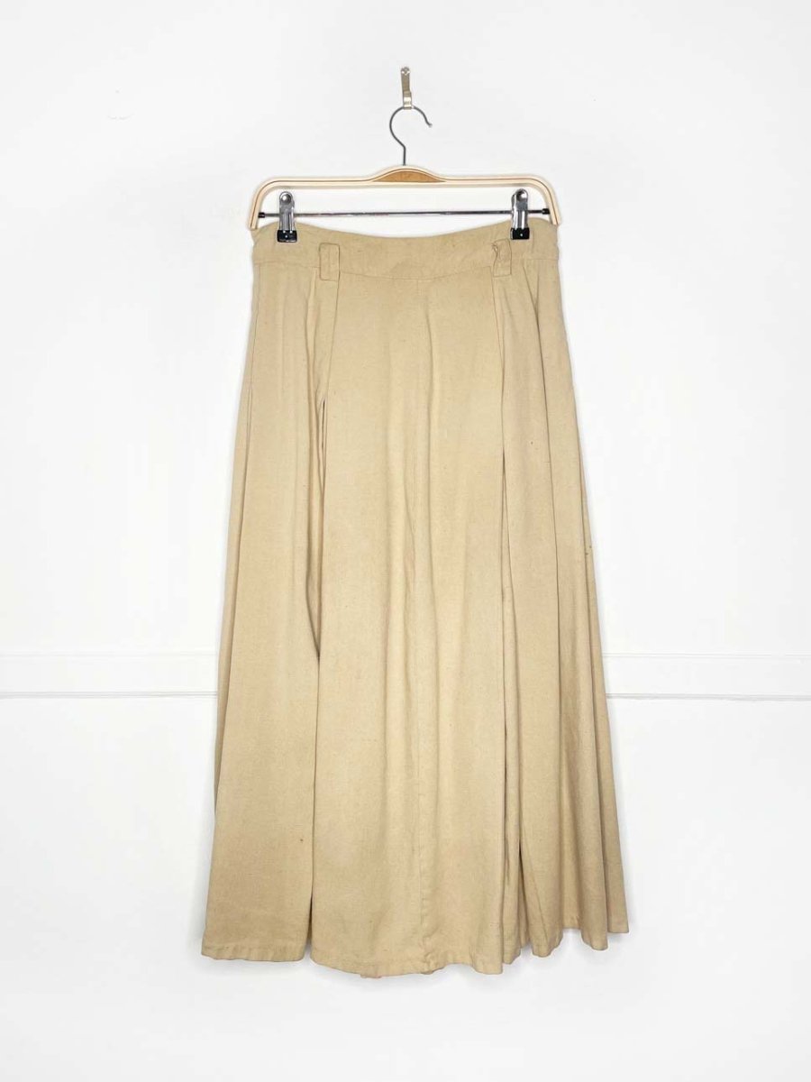 vintage 80s ann tjian 100% raw silk big pleat midi skirt | kenar - good market thrift store