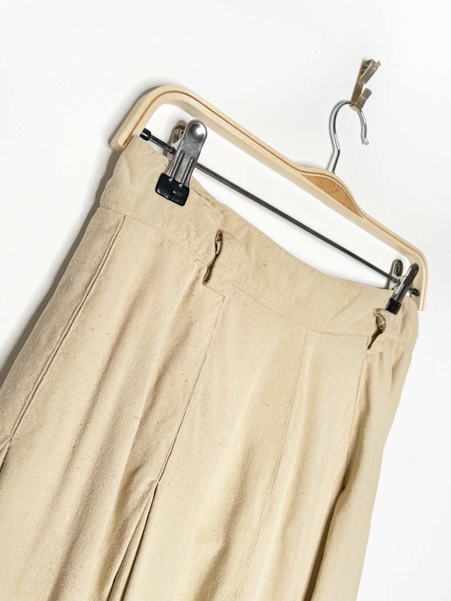 vintage 80s ann tjian 100% raw silk big pleat midi skirt | kenar - good market thrift store