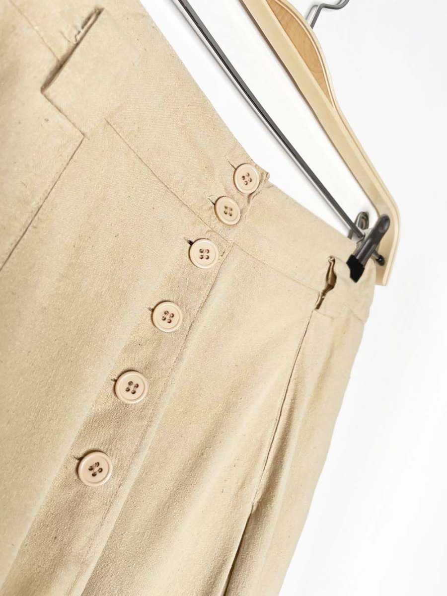 vintage 80s ann tjian 100% raw silk big pleat midi skirt | kenar - good market thrift store