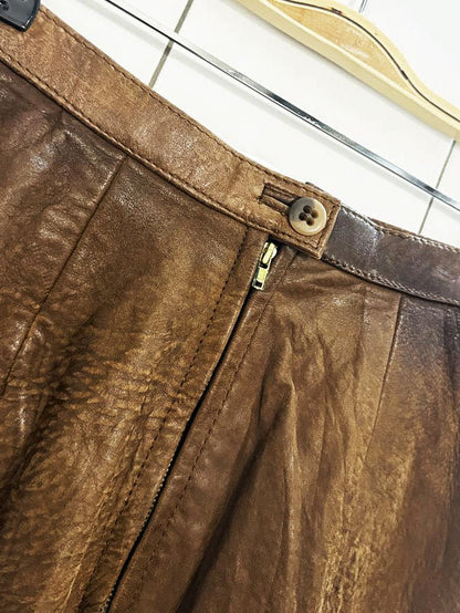 vintage 80s banana republic the leather waking skirt | lambskin midi - good market thrift store