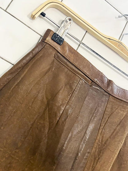 vintage 80s banana republic the leather waking skirt | lambskin midi - good market thrift store