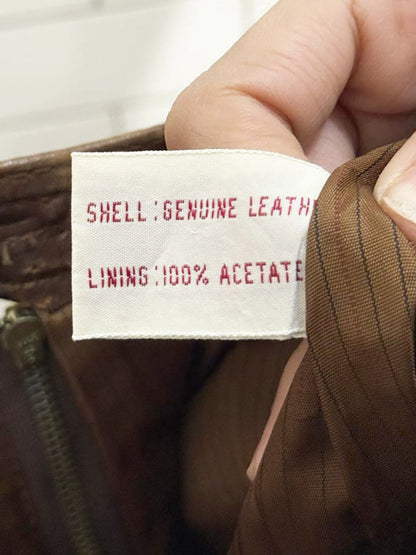 vintage 80s banana republic the leather waking skirt | lambskin midi - good market thrift store