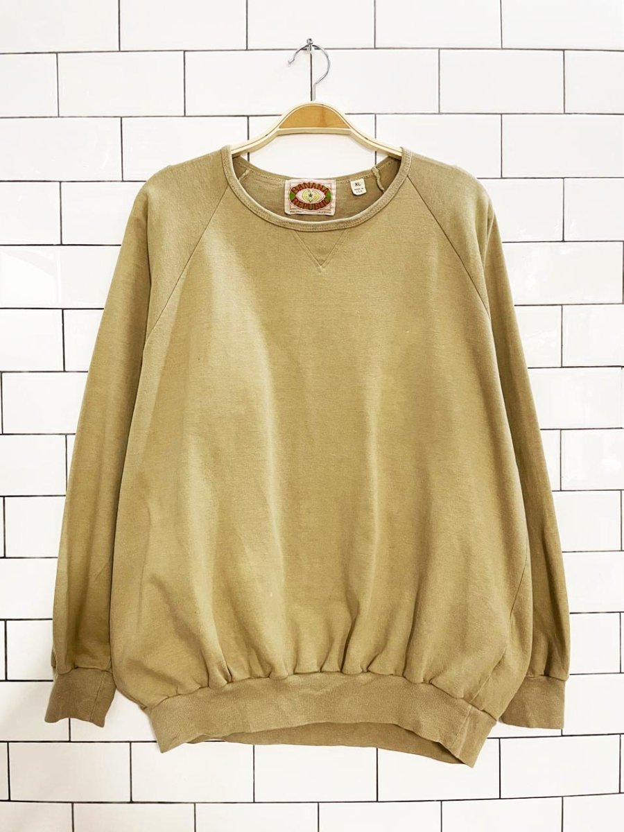 vintage 80s banana republic v - notch long sleeve crewneck tee | made in USA - good market thrift store