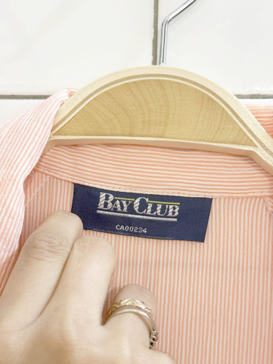 vintage 80s bayclub textured stripe belted shirt dress - good market thrift store