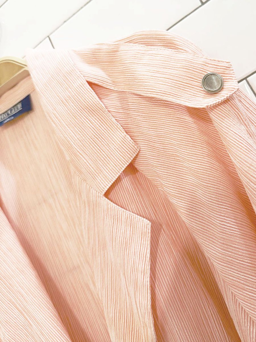 vintage 80s bayclub textured stripe belted shirt dress - good market thrift store