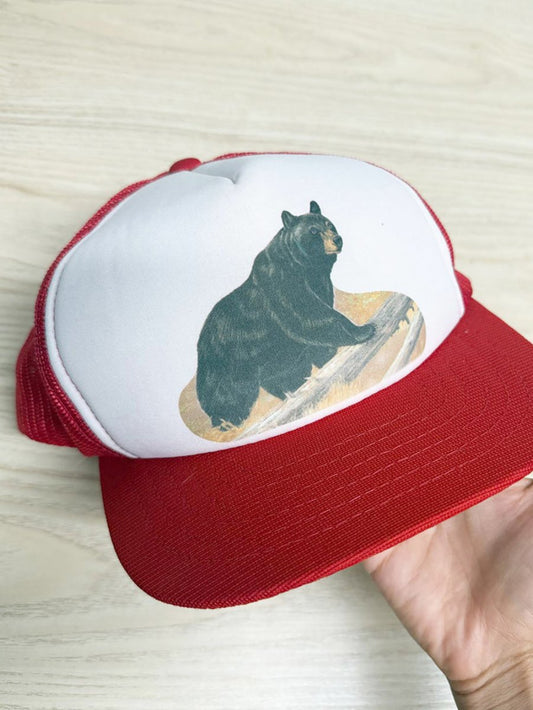 vintage 80s bear mesh trucker hat - good market thrift store