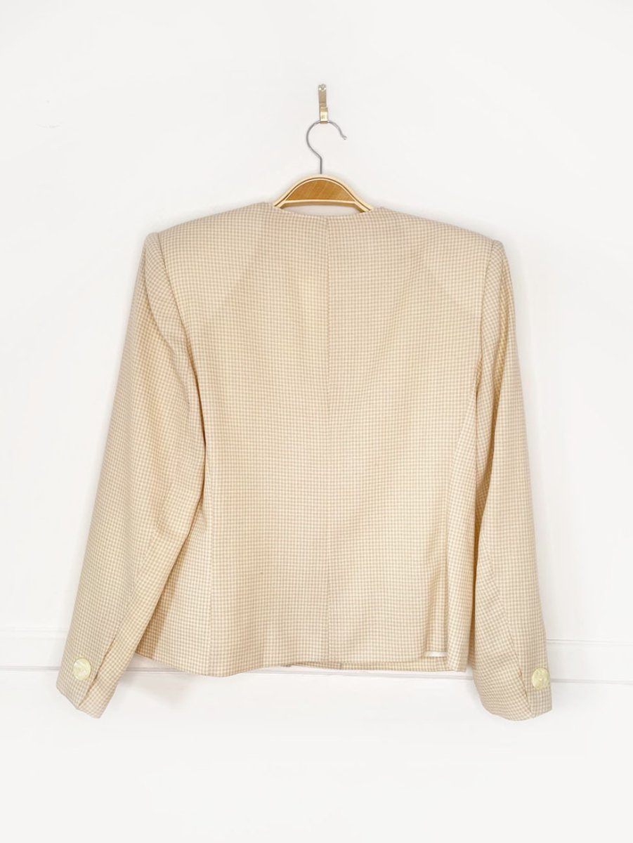 vintage 80s braemar wool - blend gingham plaid blazer | michelle monet - good market thrift store