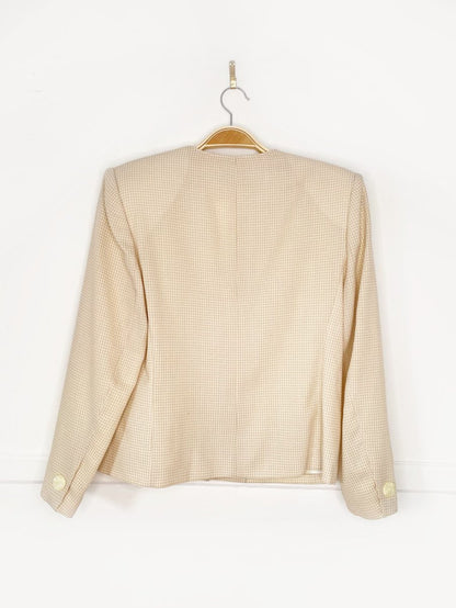 vintage 80s braemar wool - blend gingham plaid blazer | michelle monet - good market thrift store