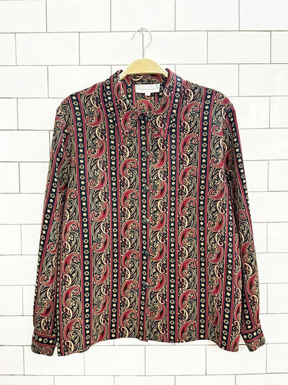 vintage 80s braemer paisley striped shirt | jeremy scott | made in Canada - good market thrift store
