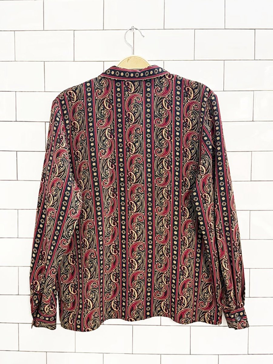 vintage 80s braemer paisley striped shirt | jeremy scott | made in Canada - good market thrift store