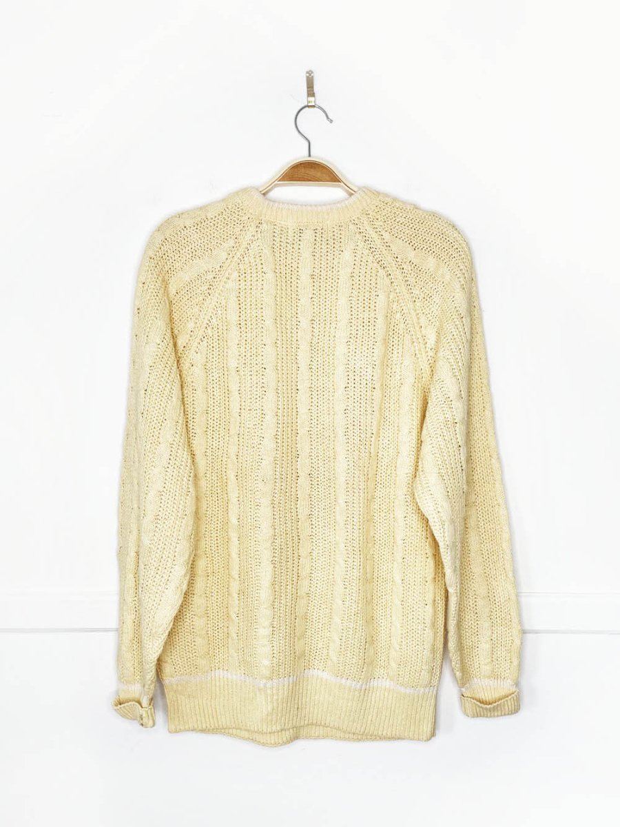 vintage 80s brian macneil ramie - cotton cable knit tennis knit - good market thrift store