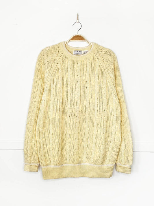 vintage 80s brian macneil ramie - cotton cable knit tennis knit - good market thrift store