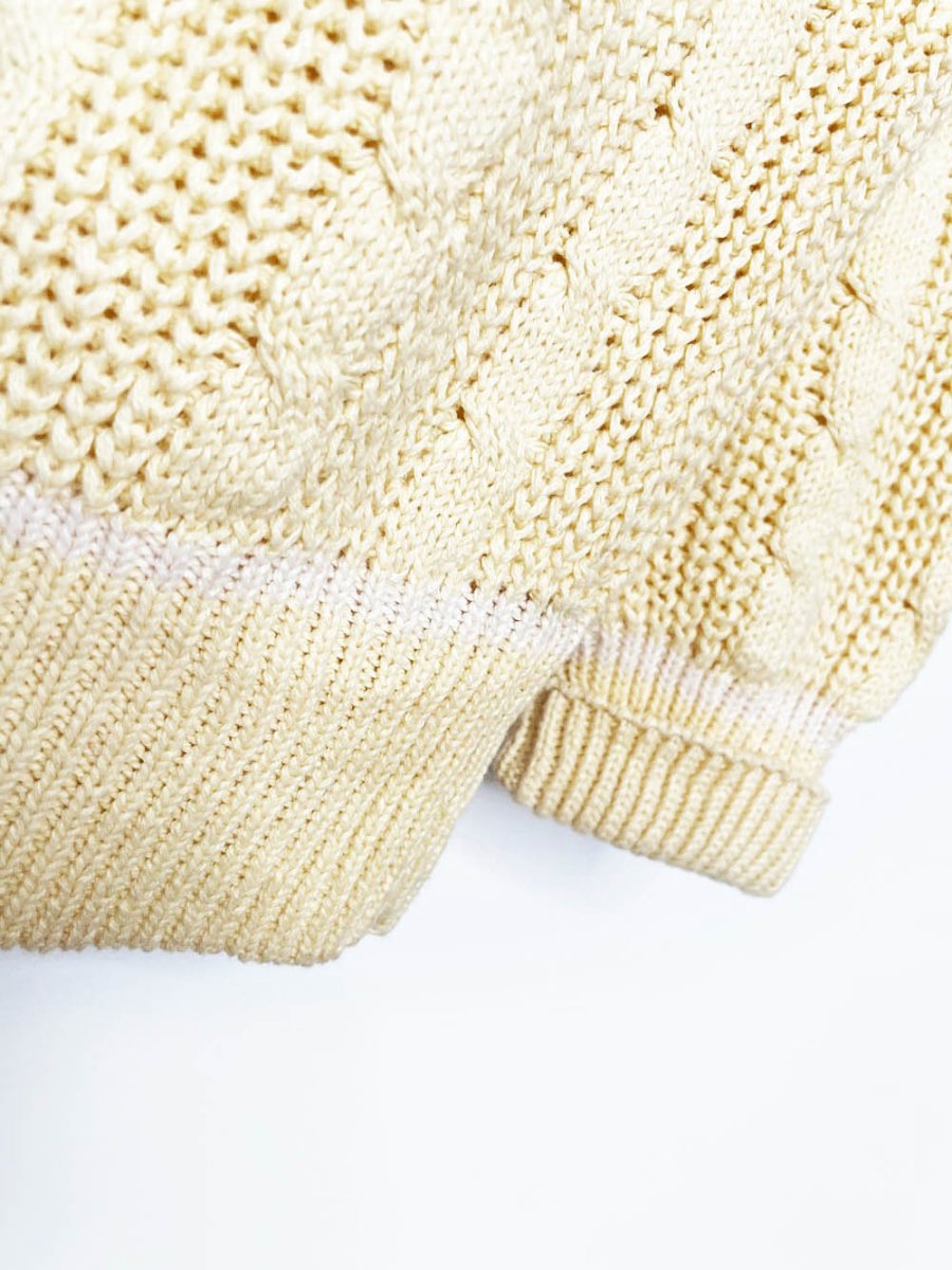 vintage 80s brian macneil ramie - cotton cable knit tennis knit - good market thrift store