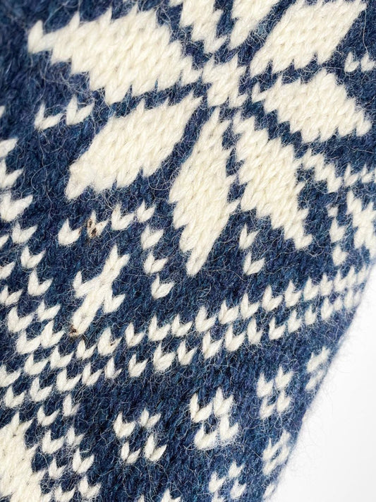 vintage 80s brooks brothers 100% wool nordic snowflake chunky knit sweater - good market thrift store