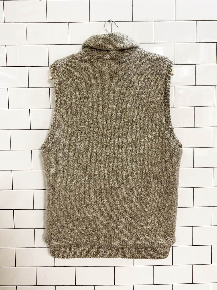 vintage 80s caldwell wool knit sherpa lined sweater vest - good market thrift store