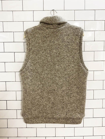 vintage 80s caldwell wool knit sherpa lined sweater vest - good market thrift store