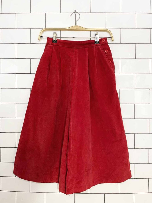 vintage 80s california trends high waist stretchy corduroy culottes | jc penny - good market thrift store