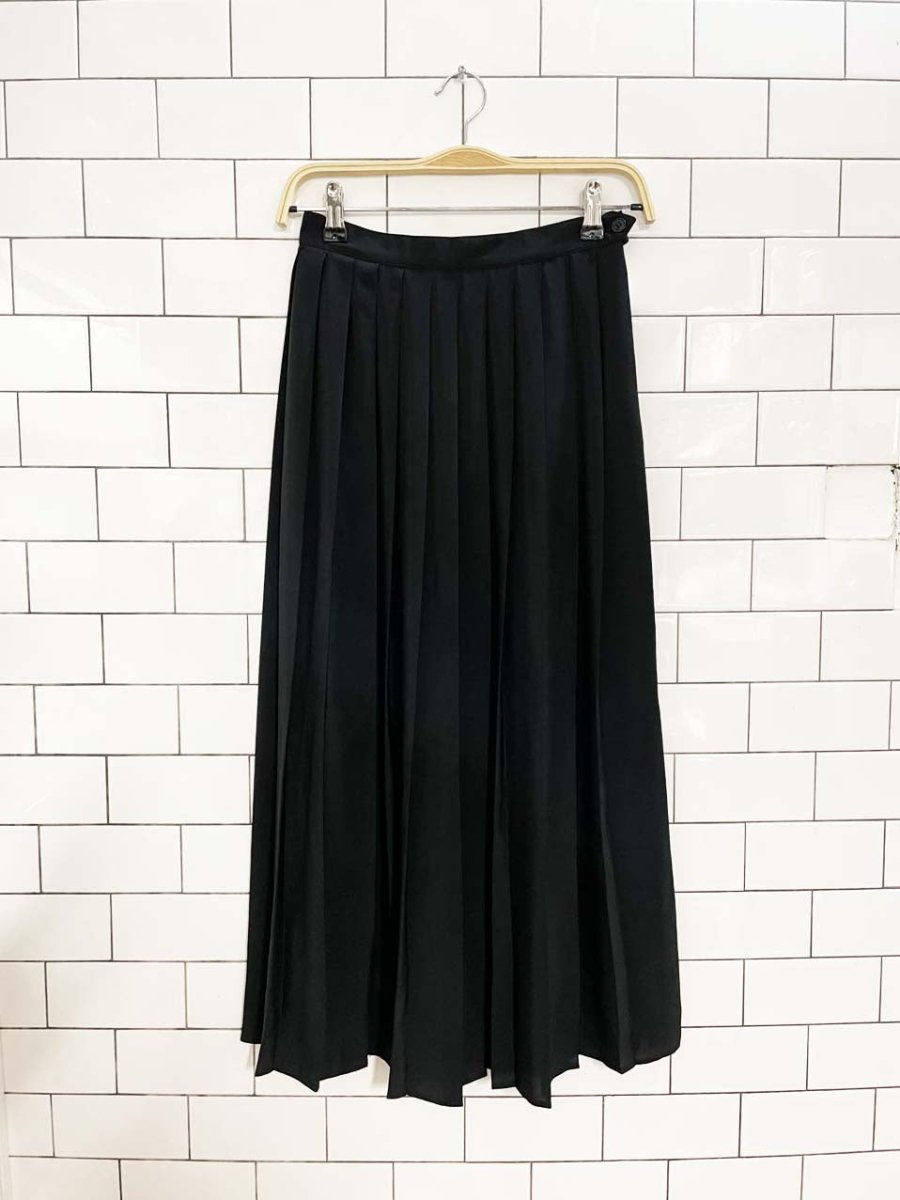 vintage 80s camice pleated sateen midi skirt - good market thrift store