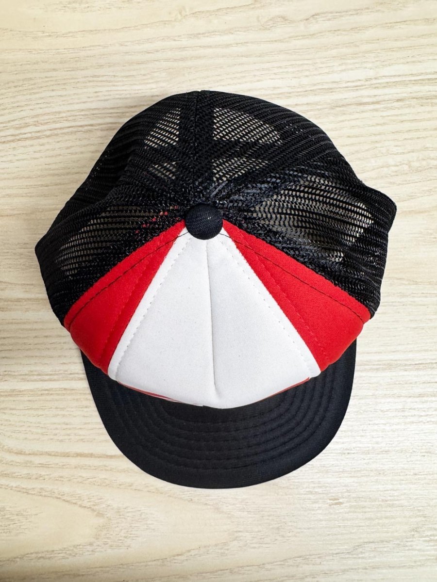 vintage 80s cargo colour block mesh trucker hat | athletic headwear - good market thrift store