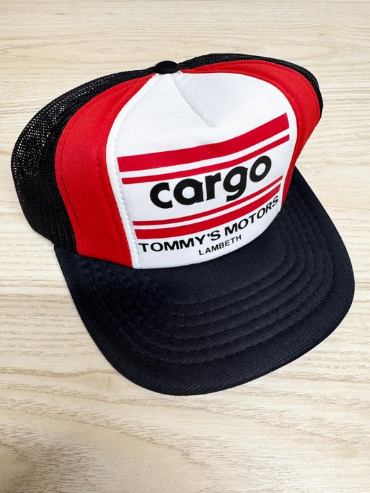 vintage 80s cargo colour block mesh trucker hat | athletic headwear - good market thrift store