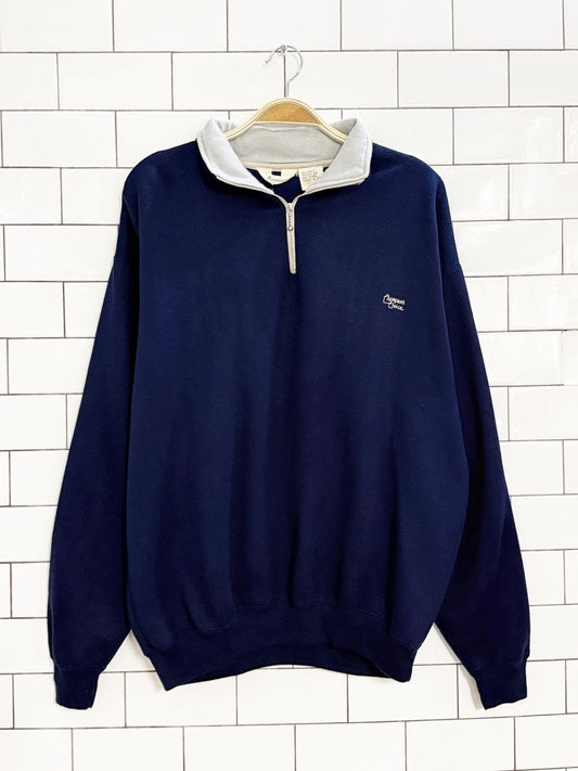 vintage 80s champion's choice 1/4 zip logo sweatshirt - good market thrift store