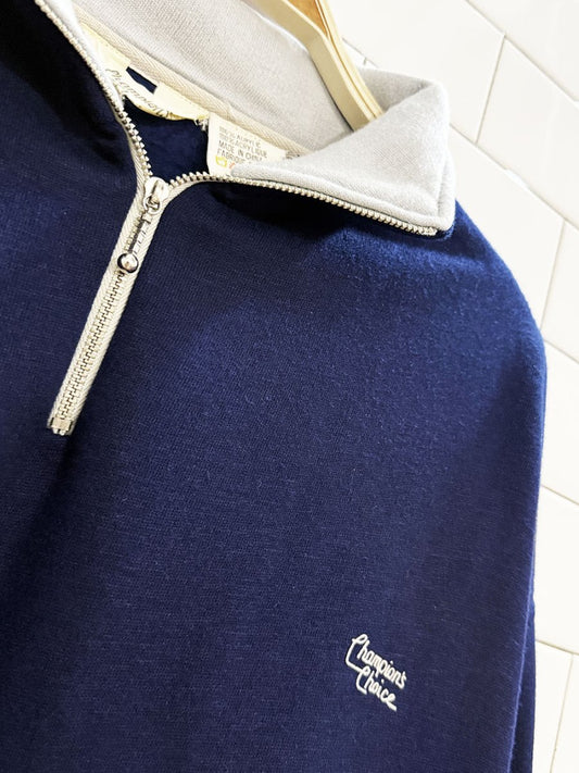 vintage 80s champion's choice 1/4 zip logo sweatshirt - good market thrift store