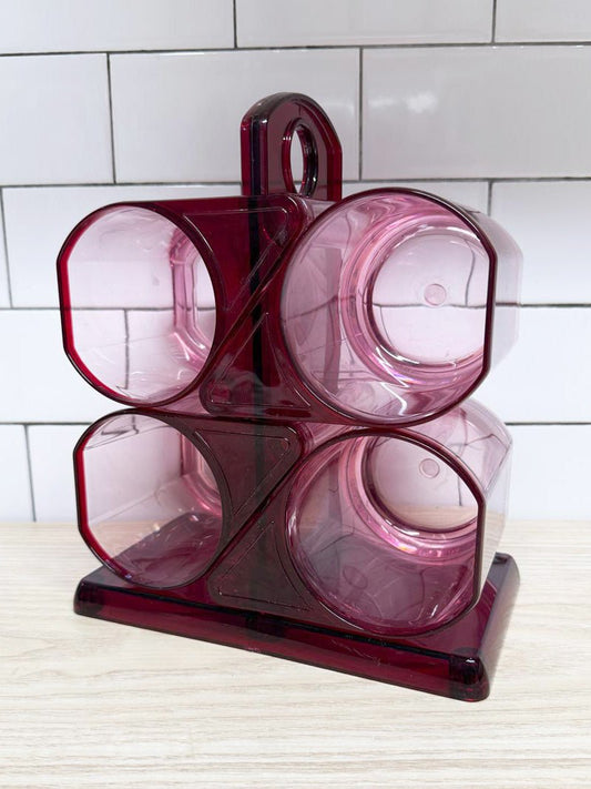 vintage 80's charwood vancouver stacking lucite mugs - good market thrift store