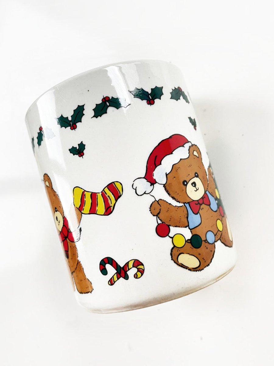 vintage 80s christmas tree + teddy bears mug - good market thrift store