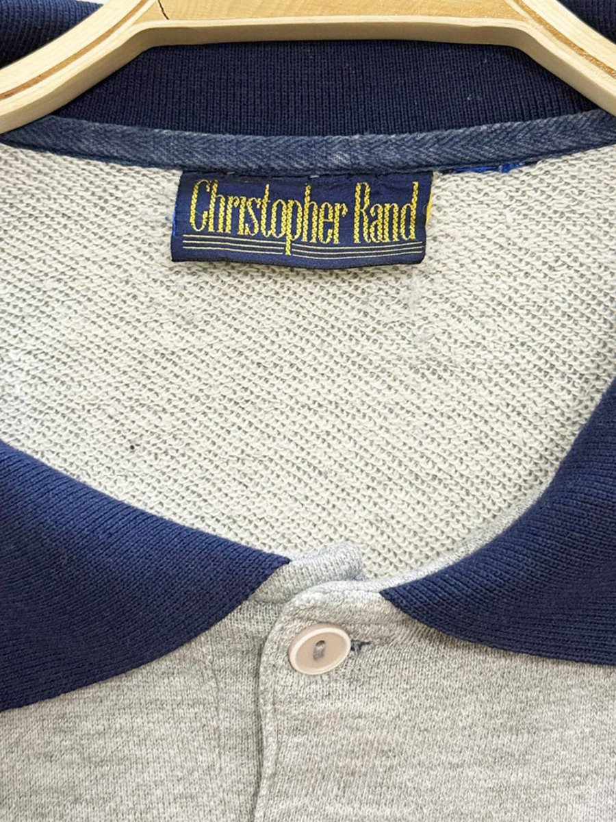 vintage 80s christopher rand half button colour block collared sweatshirt - good market thrift store