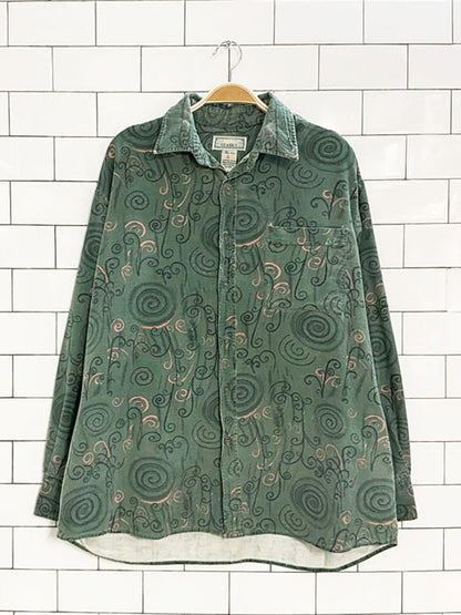 vintage 80s classics swirl full button shirt - good market thrift store