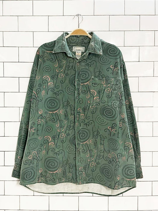 vintage 80s classics swirl full button shirt - good market thrift store