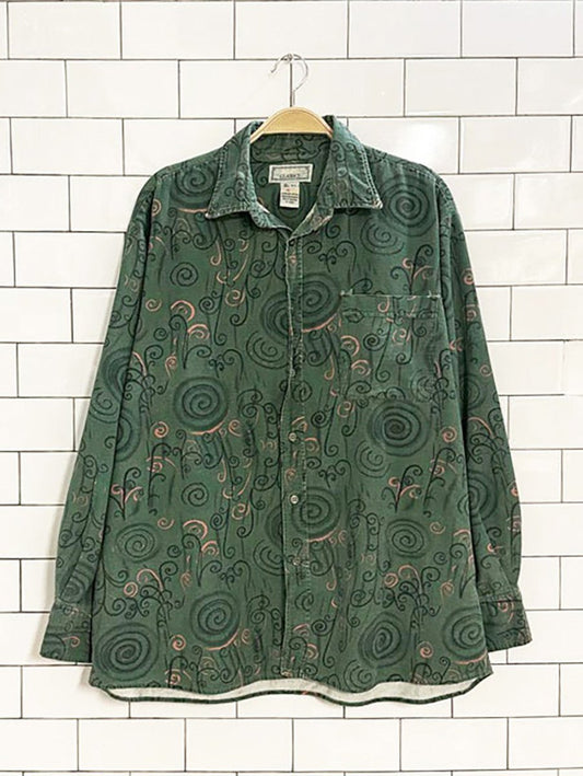 vintage 80s classics swirl full button shirt - good market thrift store