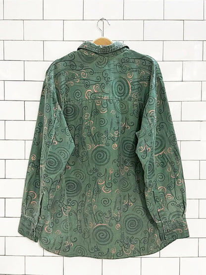vintage 80s classics swirl full button shirt - good market thrift store