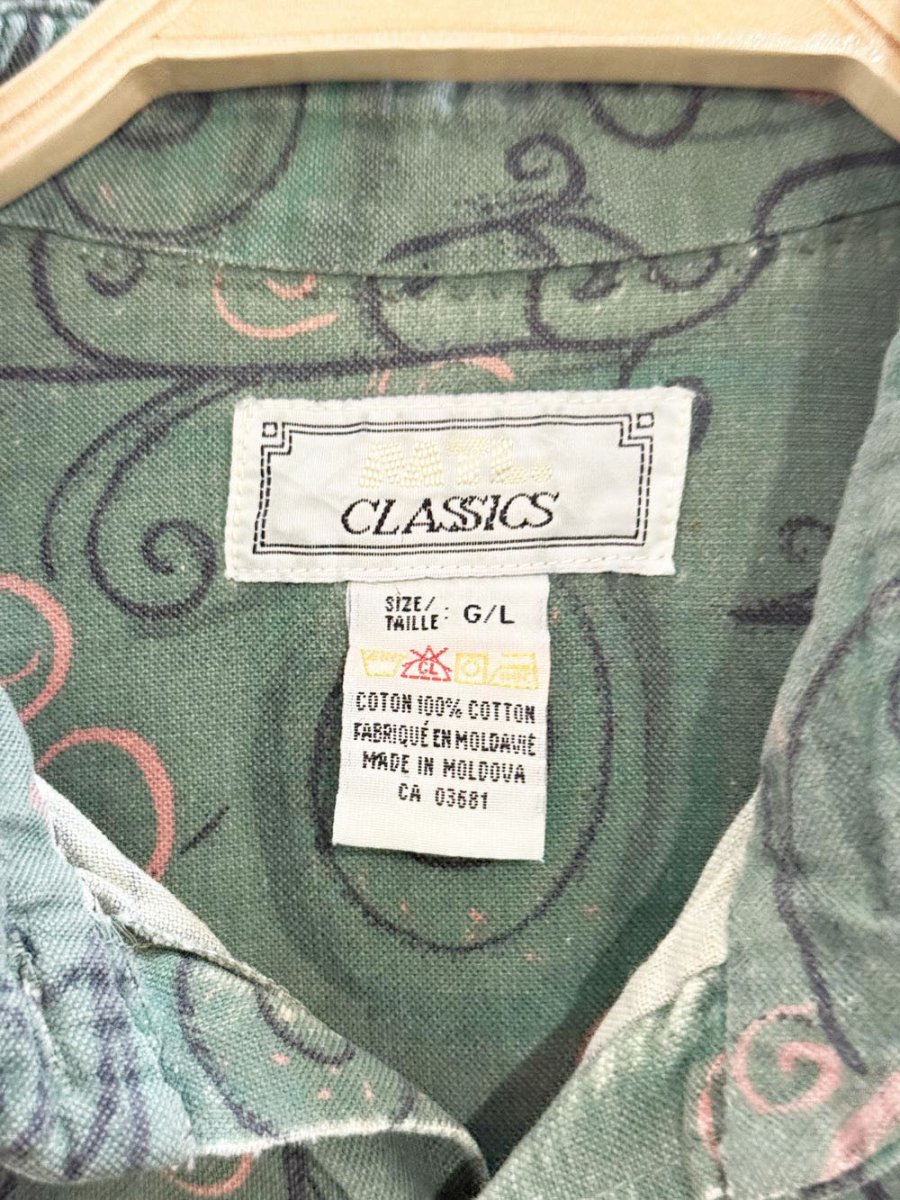 vintage 80s classics swirl full button shirt - good market thrift store